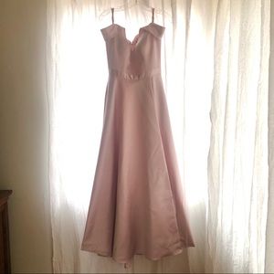 Pale pink champagne prom dress